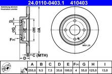 Тормозной диск ATE 24.0110-0403.1 для Mazda MX-5 4 пок.