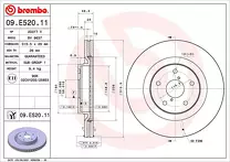 Тормозной диск Brembo 09.E520.11 для Subaru Forester 5 пок. / SK / рестайлинг