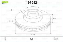 Тормозной диск Valeo 197052 для Audi A6 C6 / седан / рестайлинг