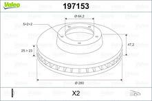 Тормозной диск Valeo 197153 для Honda Accord 7 пок. / седан