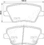 Задние тормозные колодки Japanparts  PP-K15AF