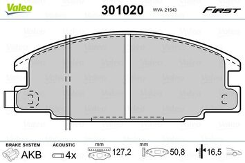 Valeo First 301020 <span>тормозные колодки передние</span>