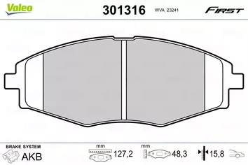 Valeo First 301316 <span>тормозные колодки передние</span>