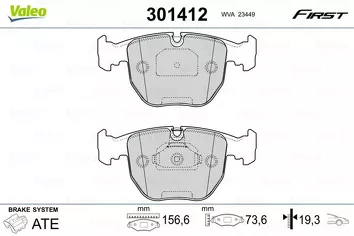 Valeo First 301412 <span>тормозные колодки передние</span>