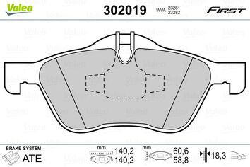 Valeo First 302019 <span>тормозные колодки передние</span>