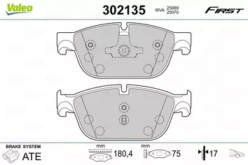 Valeo First 302135 <span>тормозные колодки передние</span>
