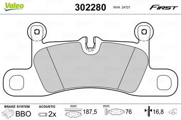 Valeo First 302280 <span>тормозные колодки задние/передние</span>