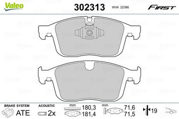 Valeo First 302313 <span>тормозные колодки передние</span>
