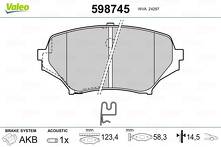 Передние тормозные колодки Valeo 598745 для Mazda MX-5 4 пок.